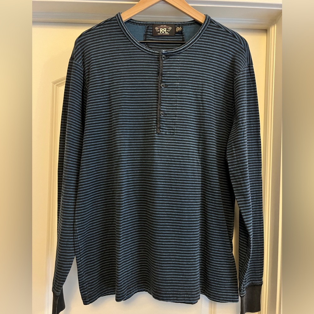 Men’s Striped Henley Long Sleeve